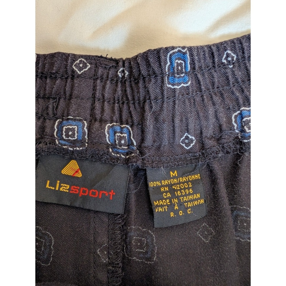 Lizsport Womens Medium Black Blue Geometric Rayon Elastic Waist Straight Skirt - Picture 3 of 3